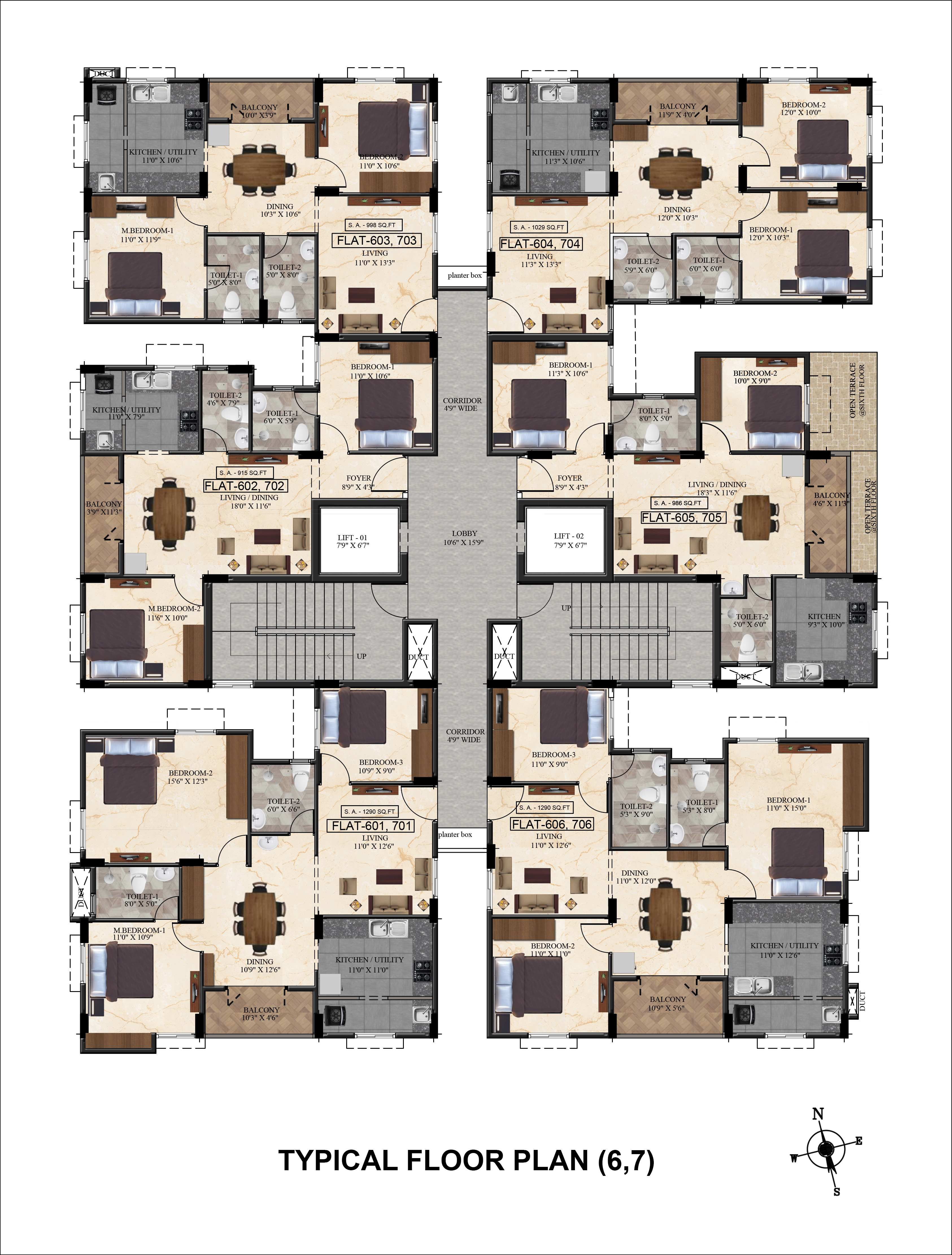 typical Floor Plan(6,7)