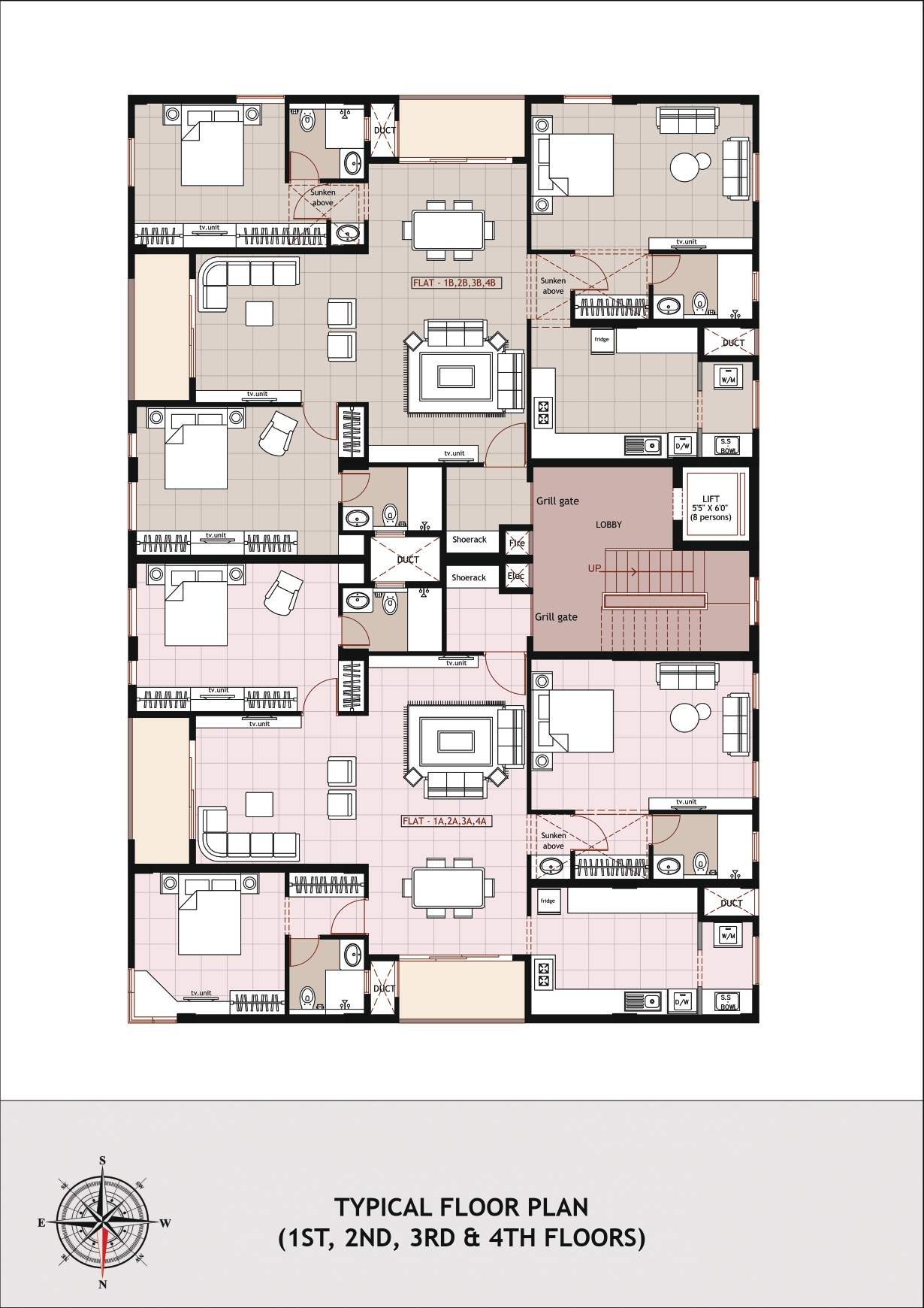 Typical Floor Plan(1st-4th floors)