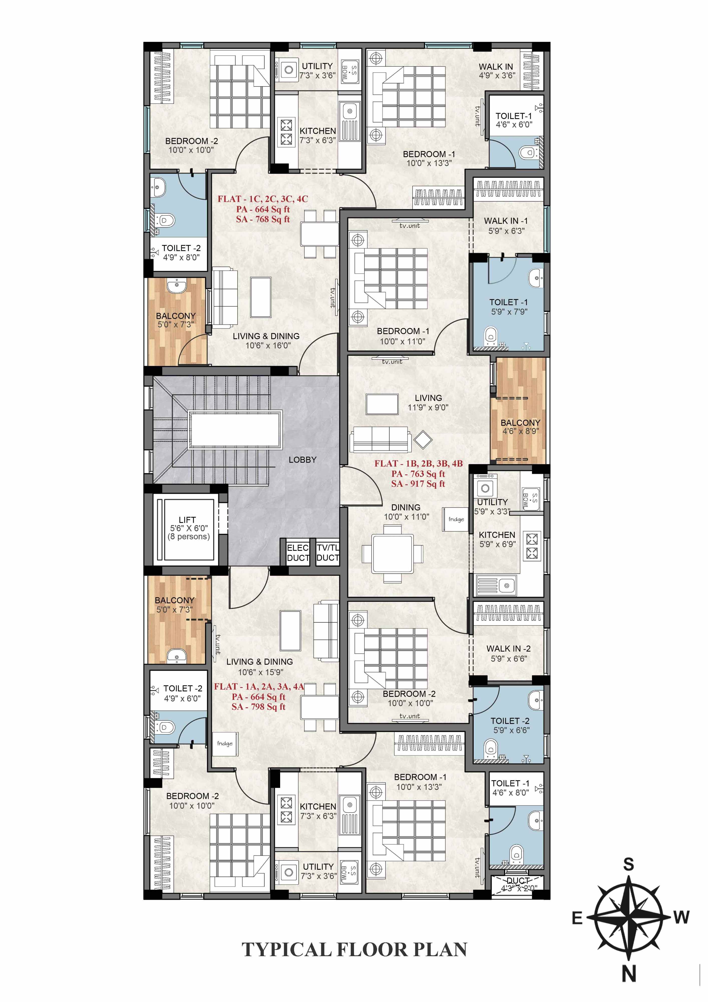 Typical Floor Plan 1 - 4