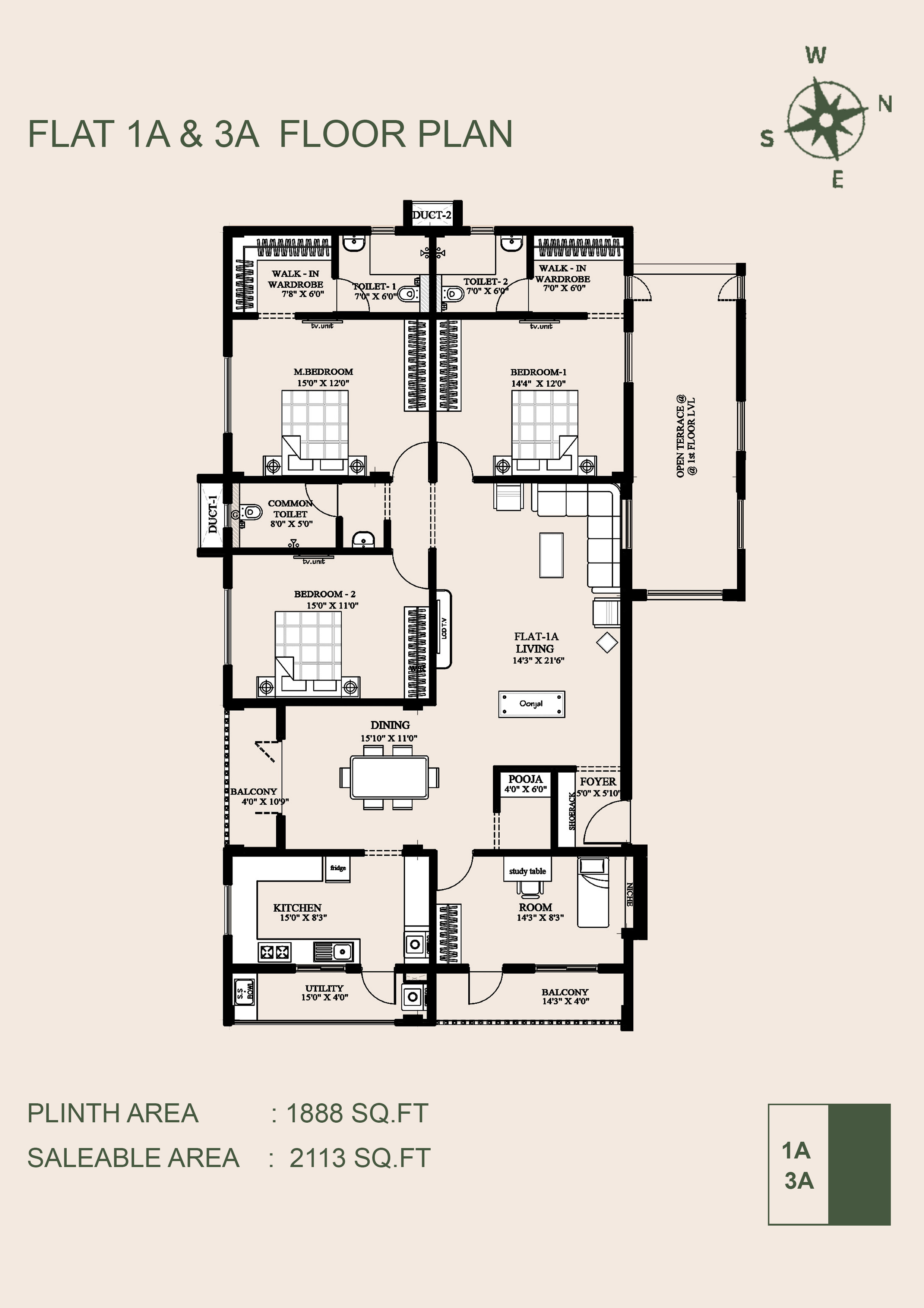 Flat 1A and 3A Floor Plan