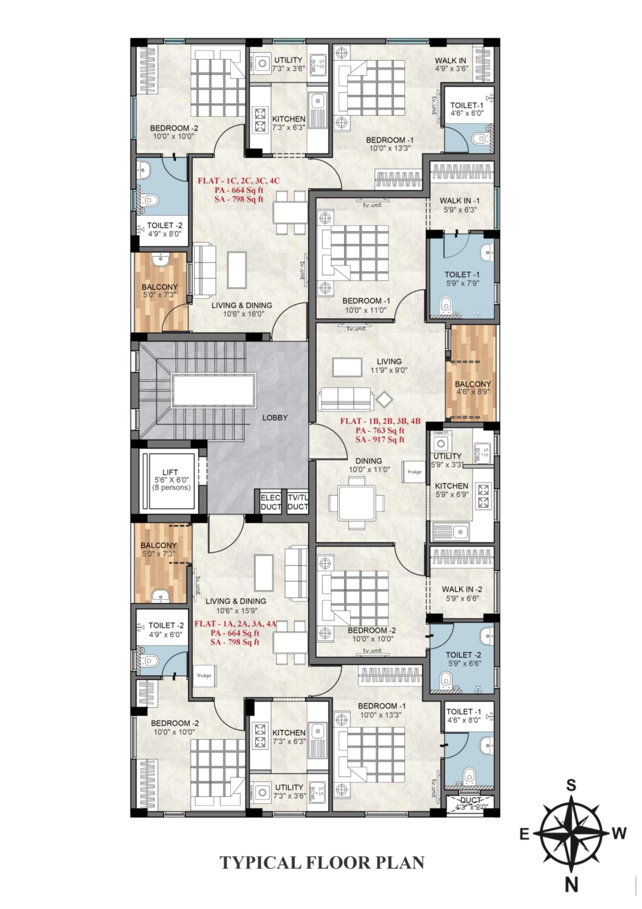 Typical Floor Plan 1 - 4