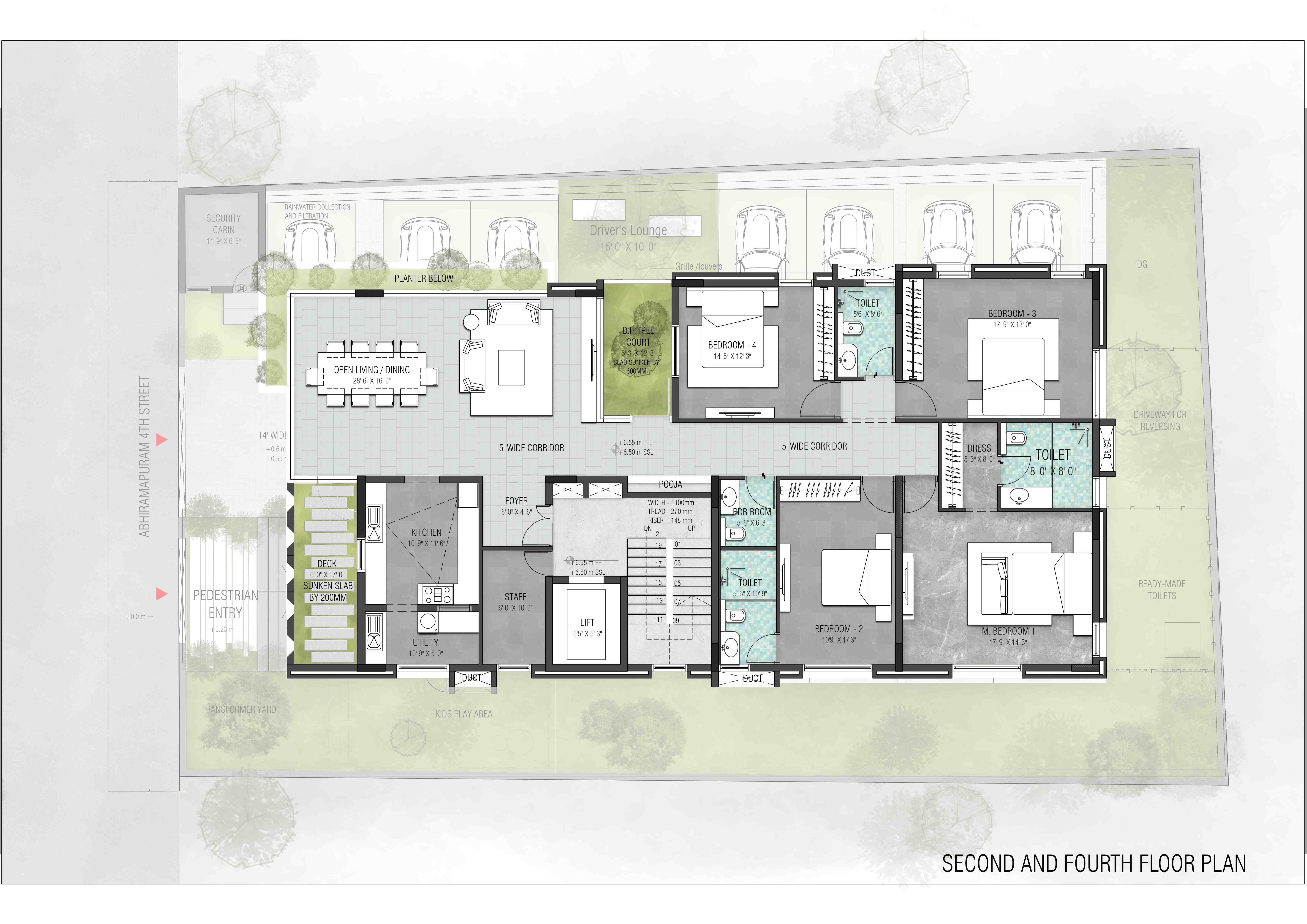 Second & fourth floor