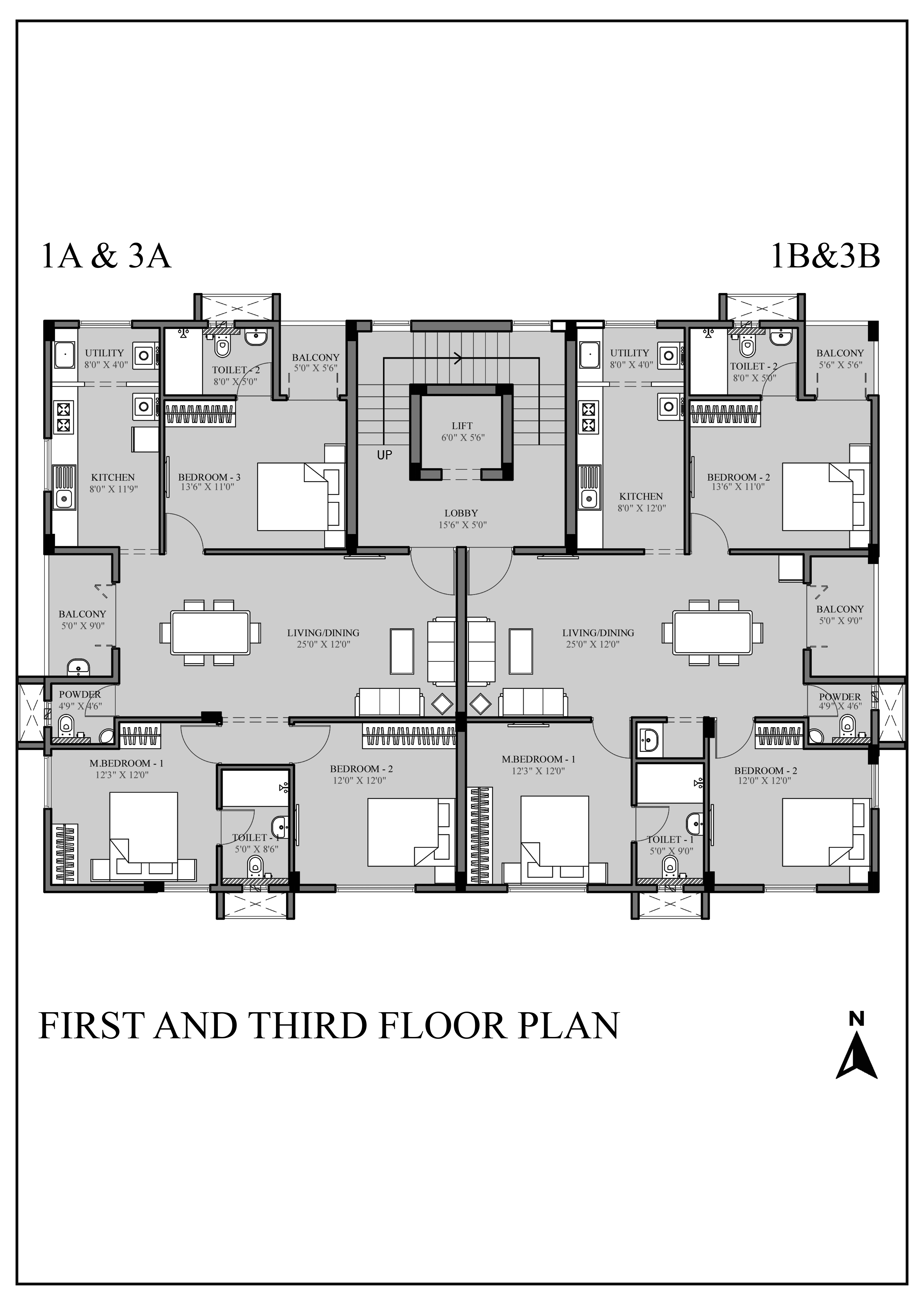 first and third floor plan