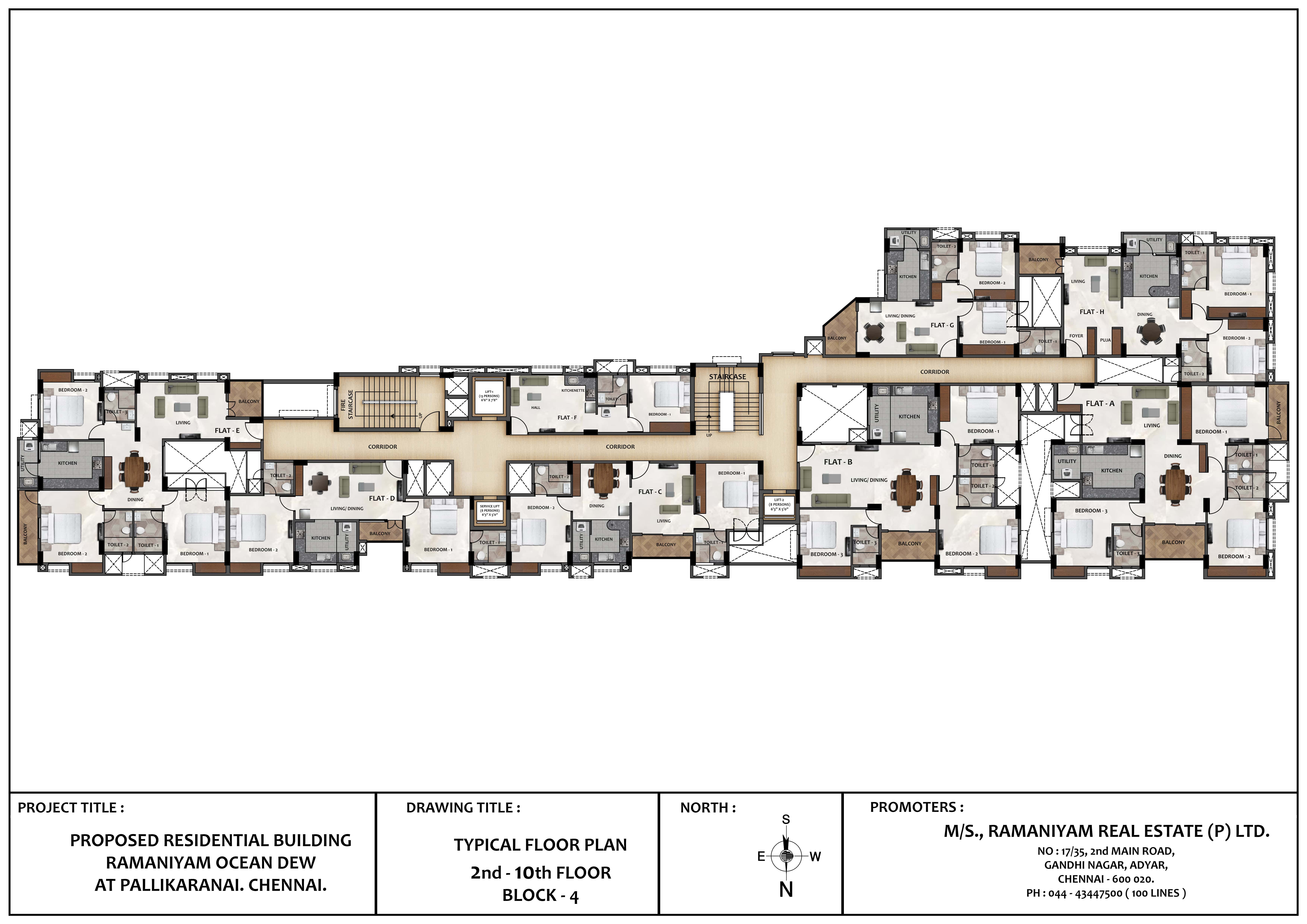 Floor 2nd-10th plan(Block-4)