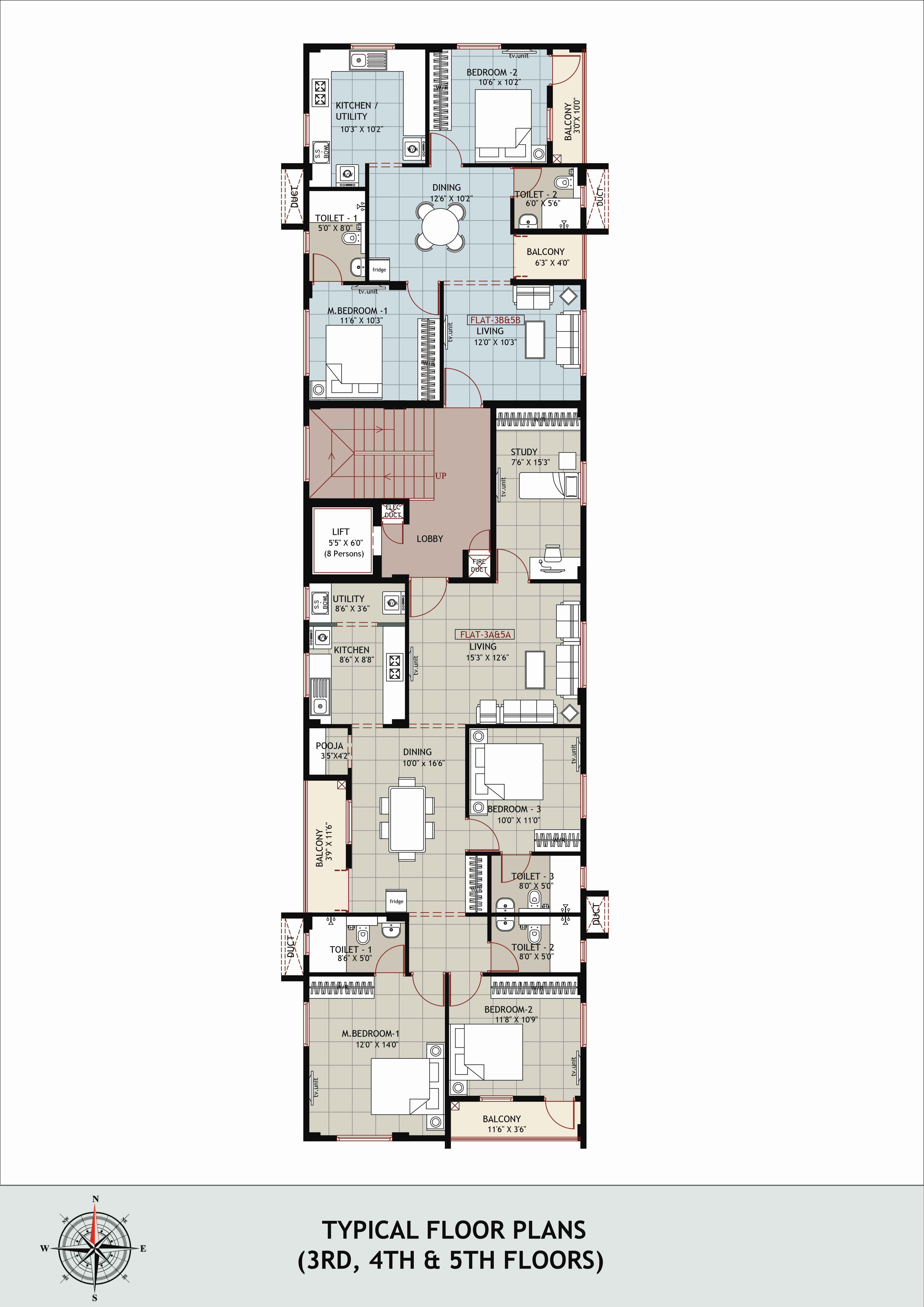 3rd & 4th Floor Plan
