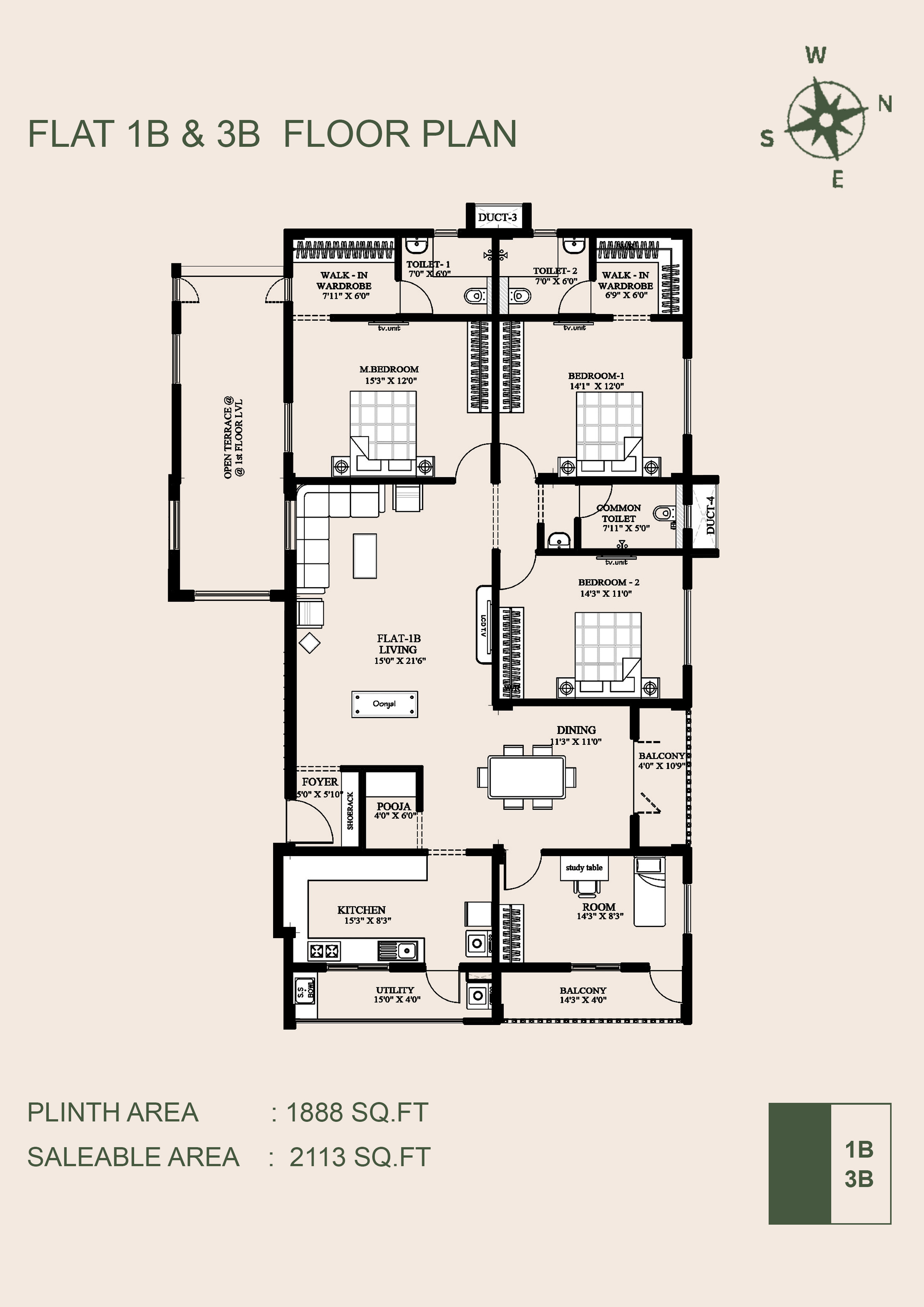 Flat 2B Floor Plan